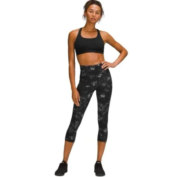Lululemon Swift Speed High-Rise Crop 21Aquila Black Multi size 12